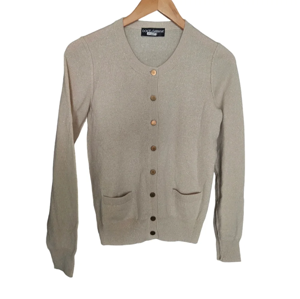 Dolce & Gabbana | Glitz Cardigan | Wool and Silk | Size 40 | Made In Italy - Picture 7 of 11